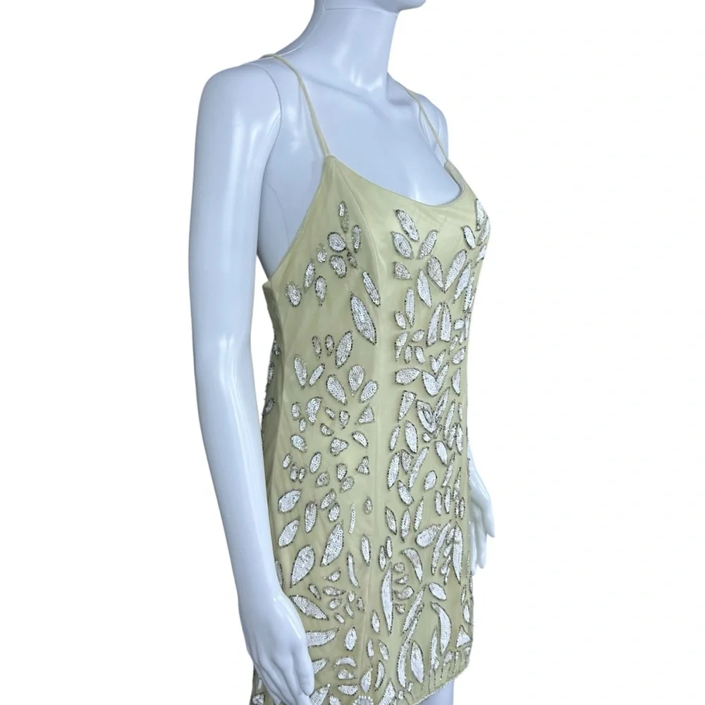 NBD Revolve Madeline Beaded Sequin Mini Dress Sz 6 Event Glam Party Coquette